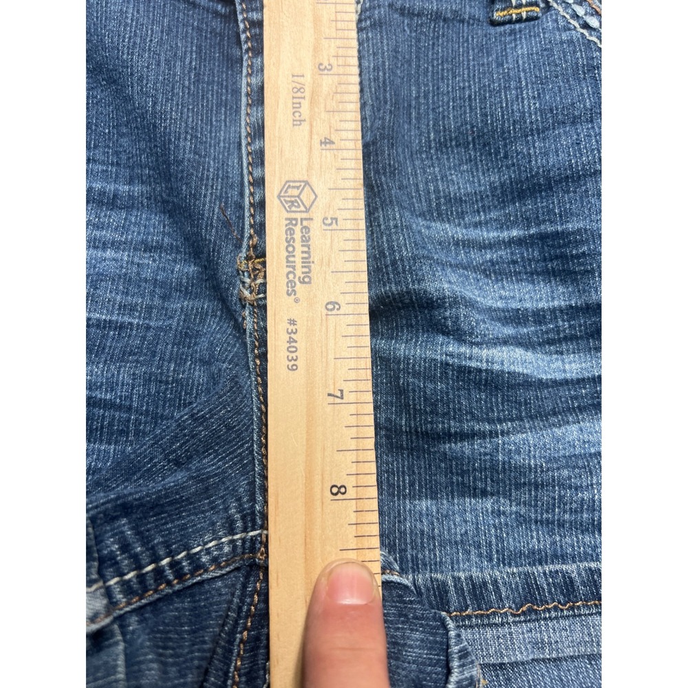 H2J by Hydraulic Denim Shorts Dark Wash Thick Stitch Y2K Low Rise Size 15/16 - Picture 7 of 7